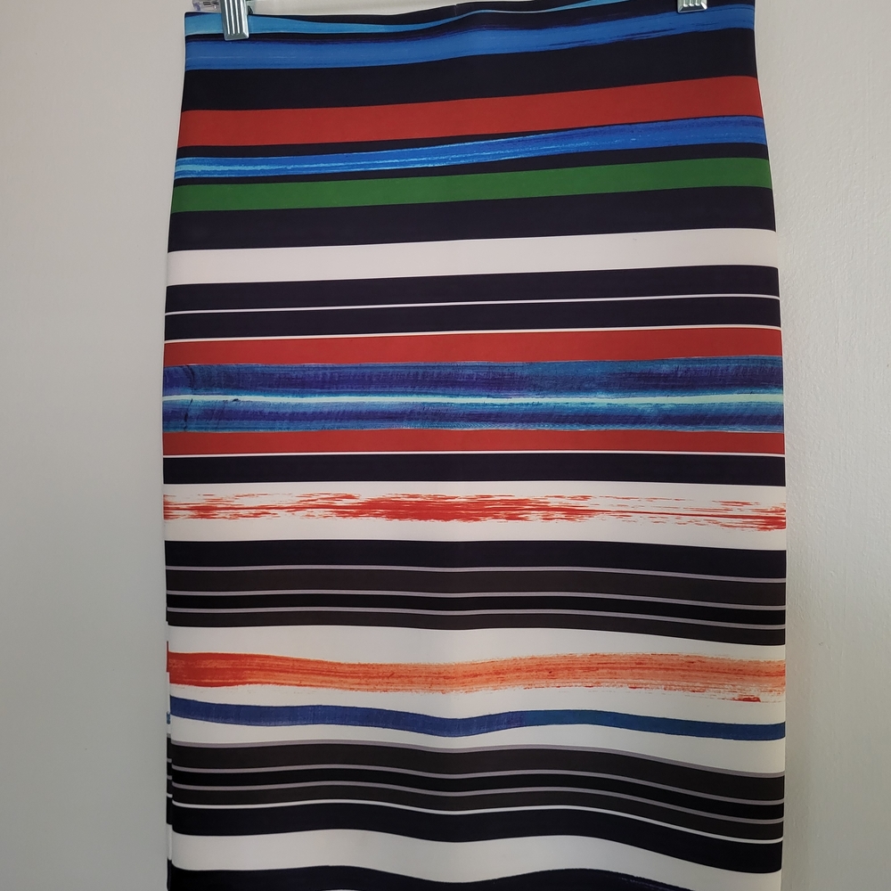 Clover Canyon Vibrant Striped Pencil Skirt